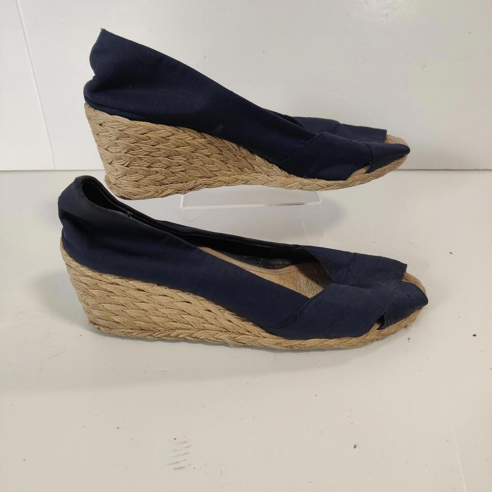 Lauren Ralph Lauren Navy Cecilia Wedge Espadrille Size 6.5 M